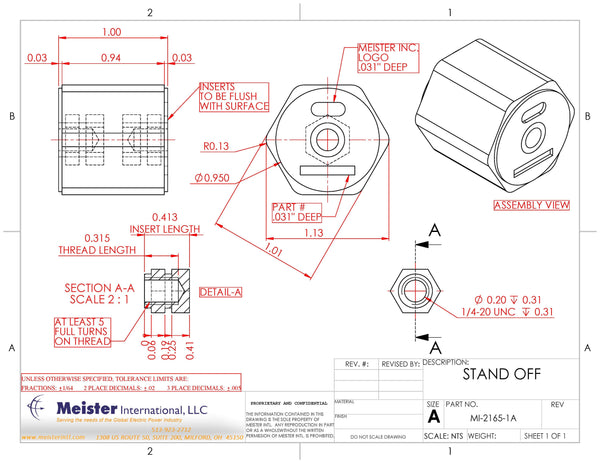 MI-2165-1A Polyester Standoff – Meister International